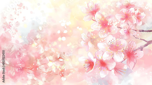 Cherry blossom watercolor painting © Rana