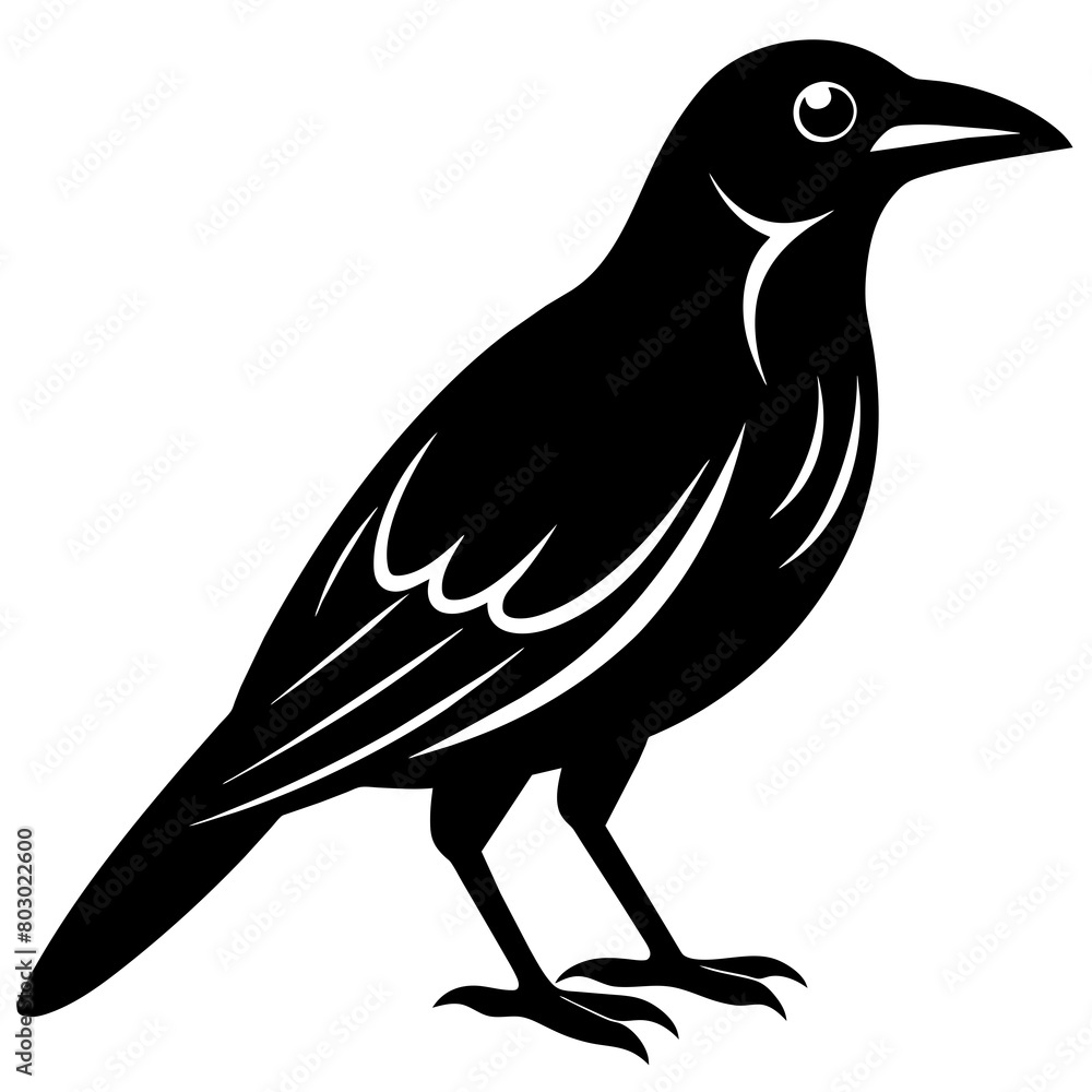 crow silhouette vector icon illustration crow silhouette vector icon illustration