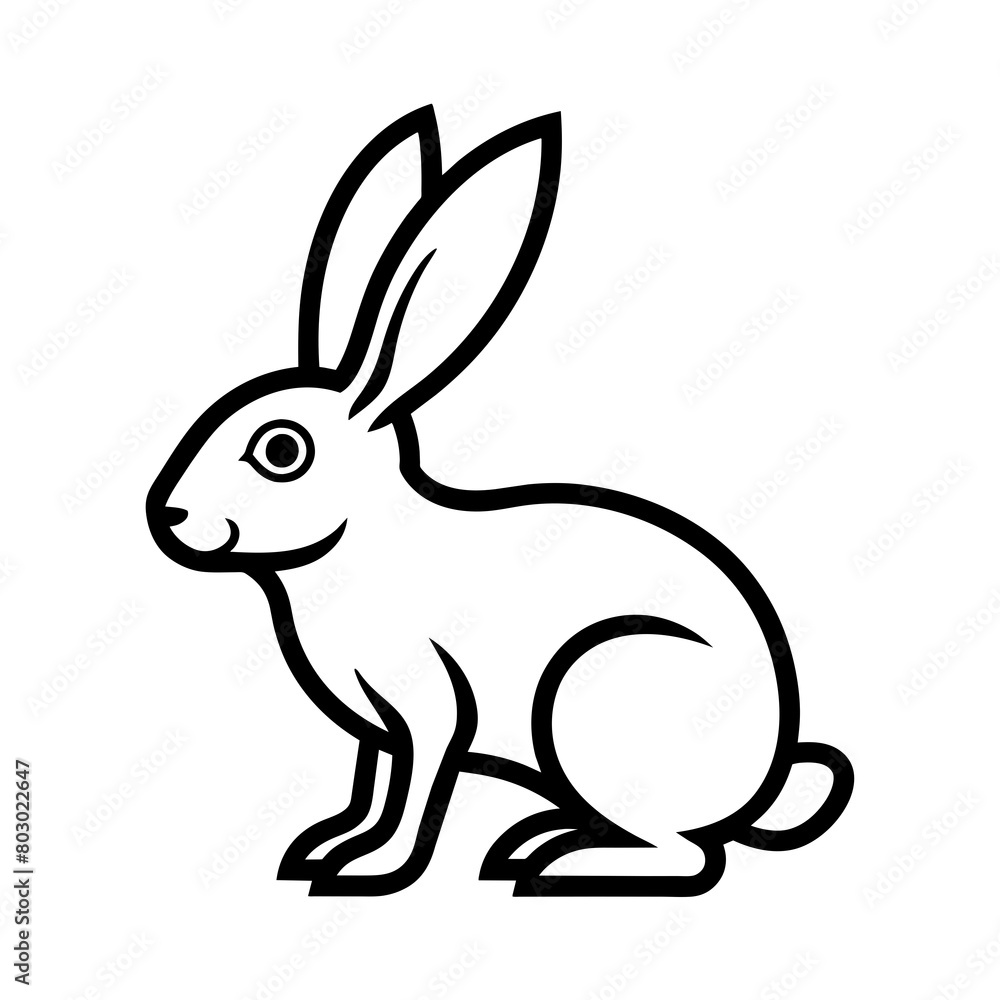 Obraz premium Hare logo icon vector line art