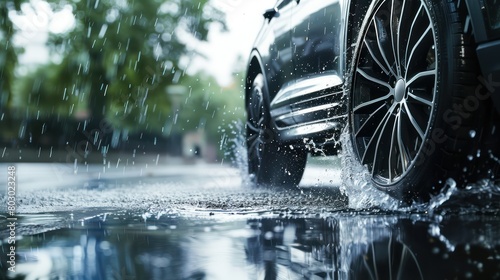 Car in wetness