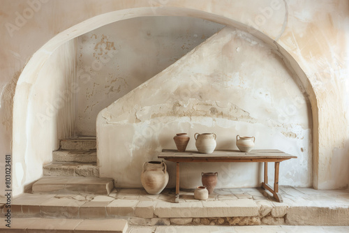 Plaster wall with grunge arch