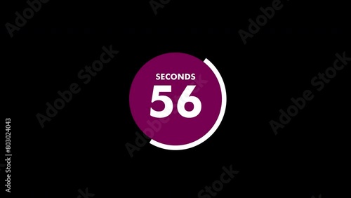 60 second countdown timer. One minute timer. 1 minute timer. photo
