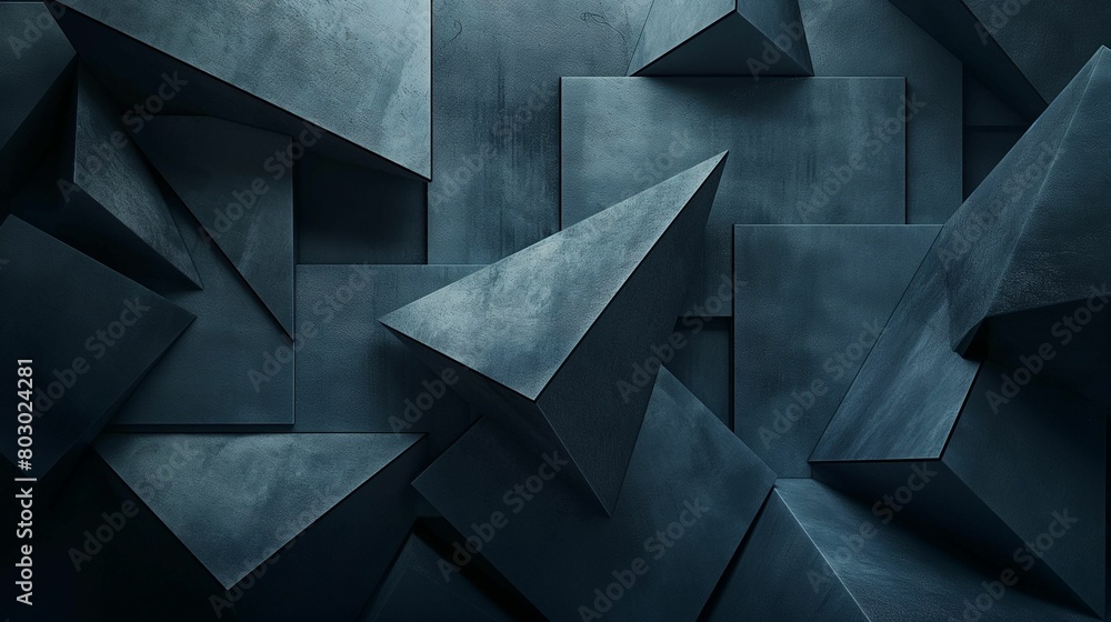 Abstract geometric shapes in varying shades of blue. Abstract geometric shapes in varying shades of blue.