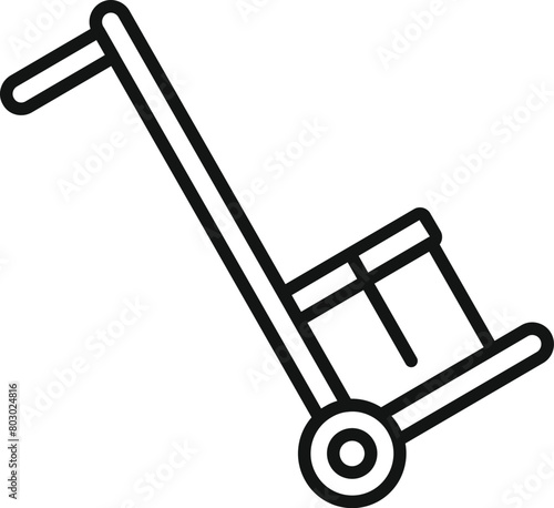 Parcel on warehouse cart icon outline vector. Order delivery. Shipping parcel