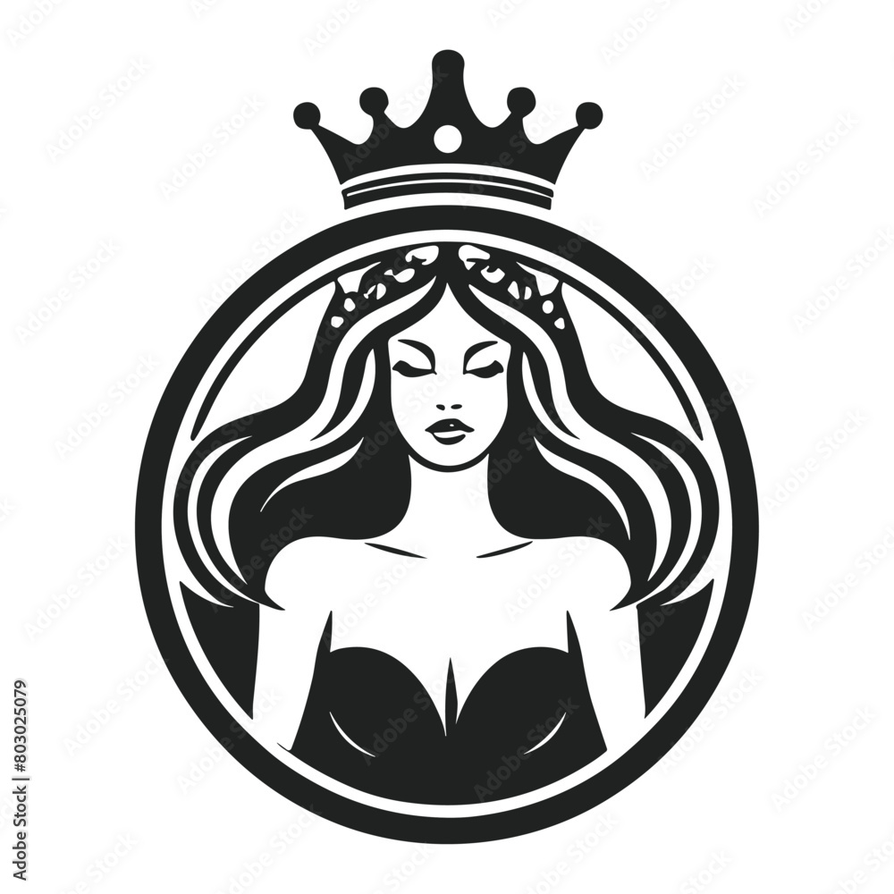 Flat Queen Beauty woman face logo vector Flat Queen Beauty woman face logo vector