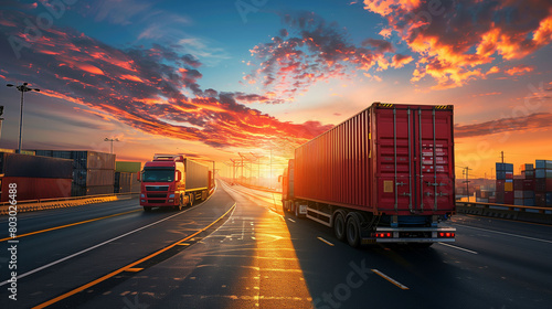 Innovation technology of logistics concept, Logistics of international container cargo shipping © Lapasrada