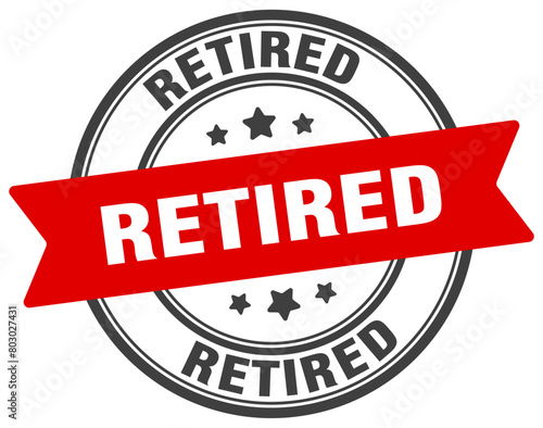 retired stamp. retired label on transparent background. round sign