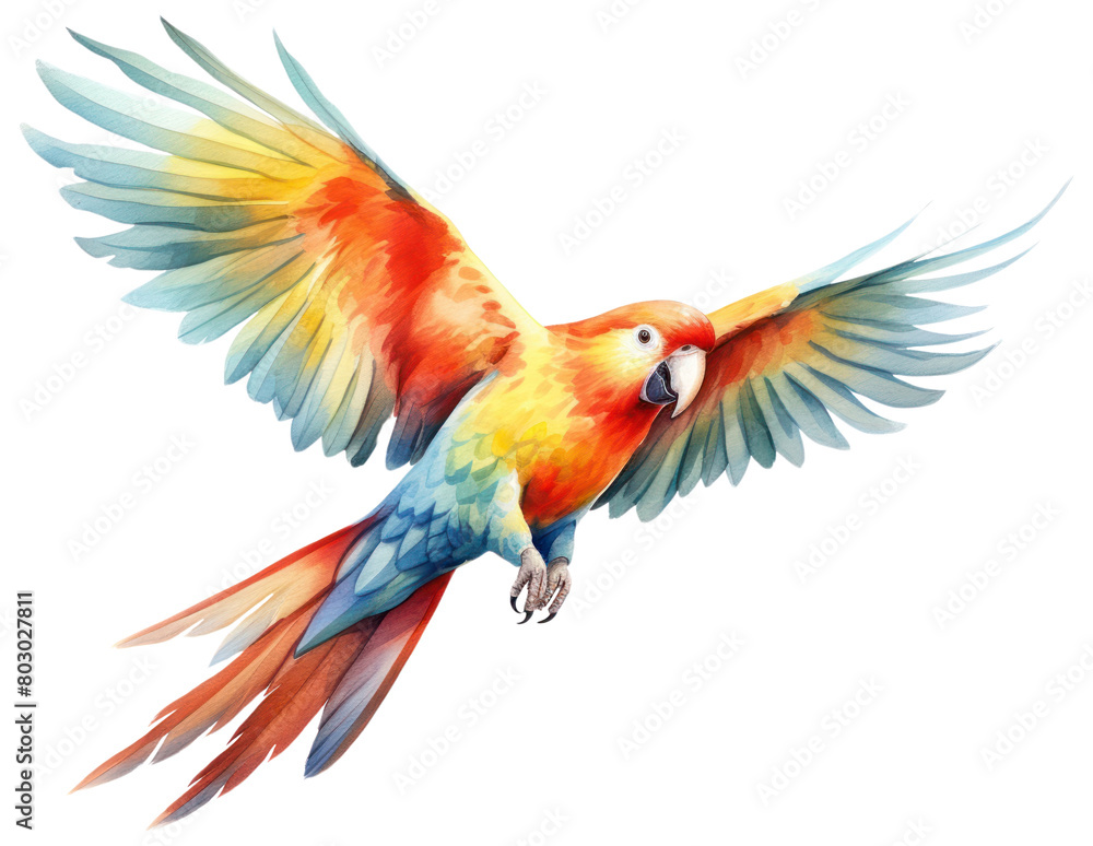 Fototapeta premium PNG Illustration of parrot bird flying animal.
