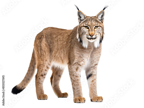 a lynx standing on a white background photo