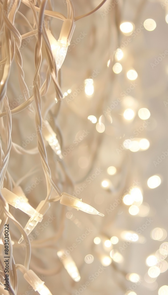 Creamy abstract background with festive bokeh lights for outdoor celebration ambiance