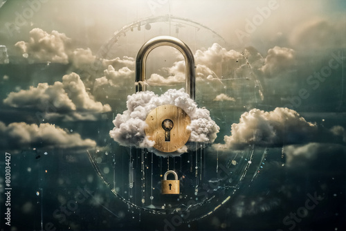 Servizi di sicurezza cloud- simbolo astratto di protezione dati I photo