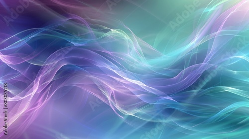 Mesmerizing abstract background with a dynamic blend of blue, purple, and green in a chaotic wave pattern © Riccardo