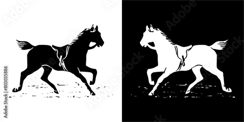 horse run vector silhouette.eps