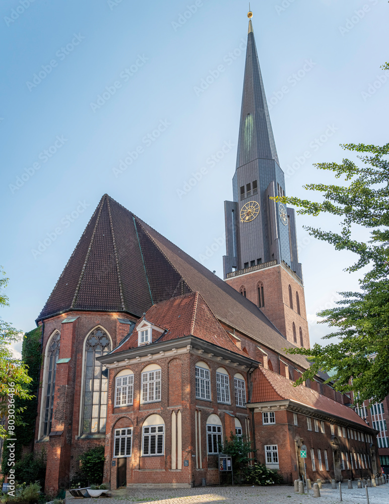 Fototapeta premium St. James' Church (German: Hauptkirche St. Jacobi) is one of the five principal churches (Hauptkirchen) of Hamburg. In 1529, it became a Lutheran church