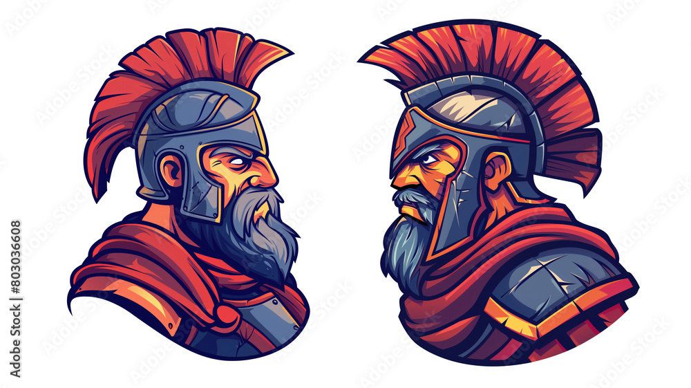 Fototapeta premium Spartan warrior character illustration