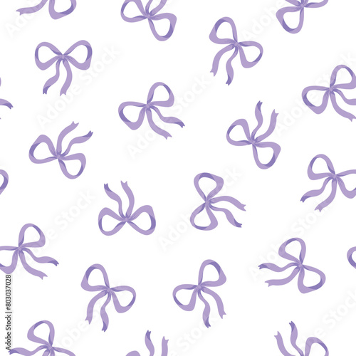 Violet coquette ribbons - seamless vector pattern