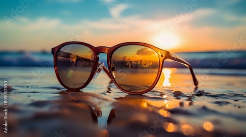Sunglasses: Beach Vibe Captured in Shades of Serenity and Sunlight