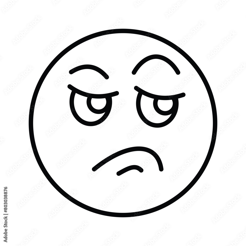 Pixel perfect icon of jealous emoji, isolated on white background Pixel perfect icon of jealous emoji, isolated on white background