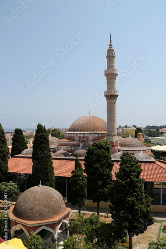 Suleiman Mosque view in Rhodes Island