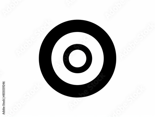 A simple yet bold graphic with a black circle on a white background, showcasing the power of minimalism