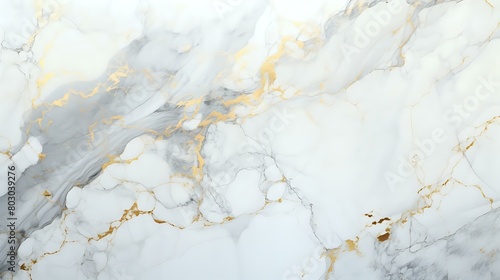 Elegant Gold Accents: White Marble Stone Texture with Golden Touches