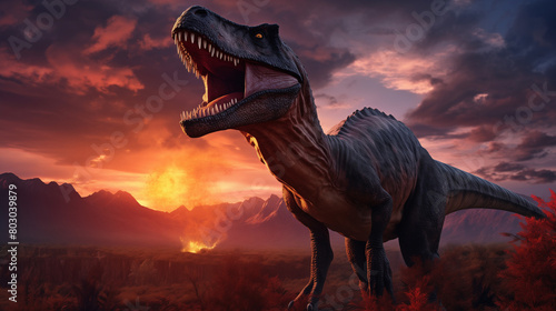 tyrannosaurus dinosaur 3d render photo