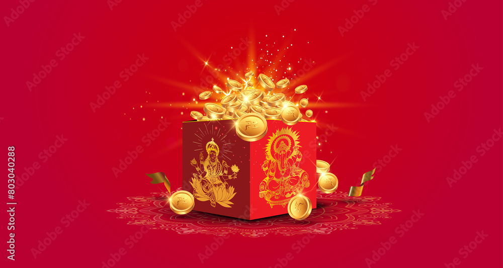 Akshaya Tritiya background greeting card. Indian Festive offers Gift
