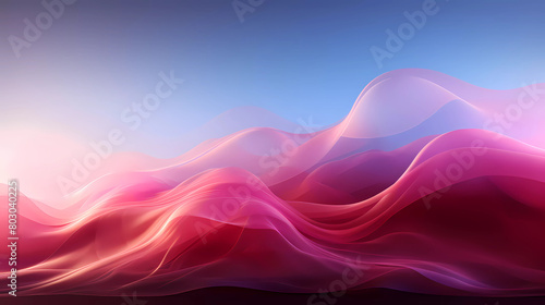  minimalist and sharp digital illustration featuring ethereal blue vapor against a vibrant pink backdrop