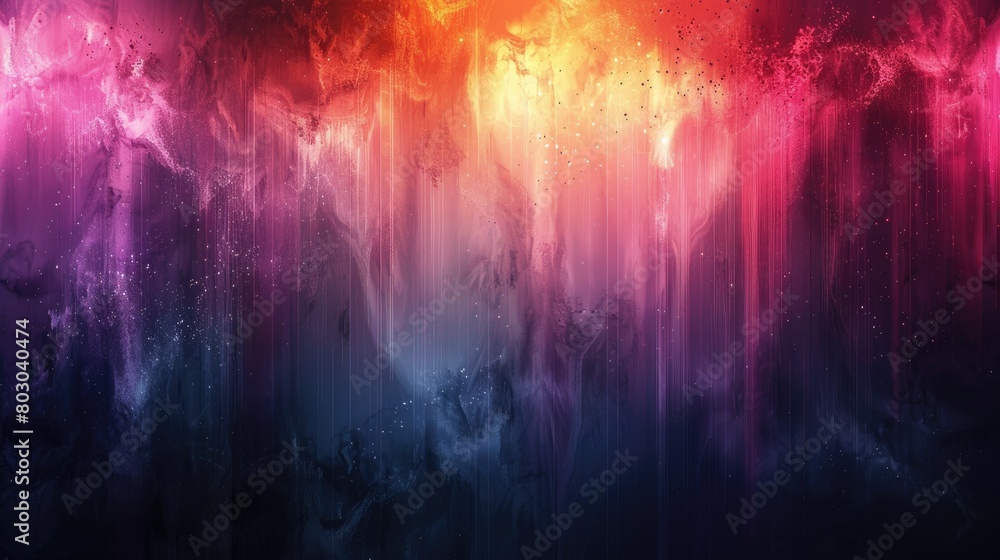 A colorful background with a purple stripe. The background is a mix of blue, red, and purple