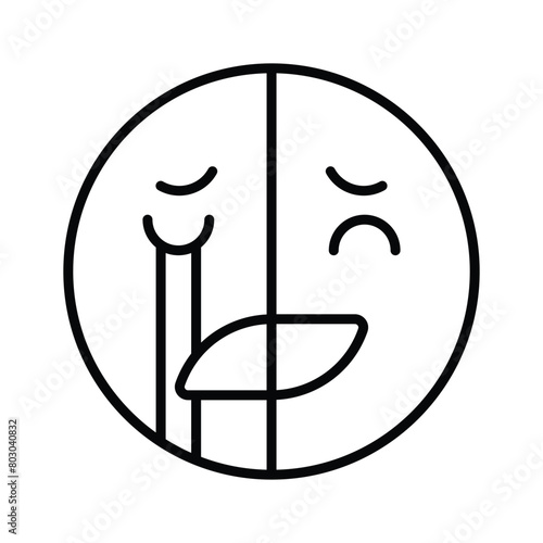 Happy sad feelings emoji icon, ready to use vector design