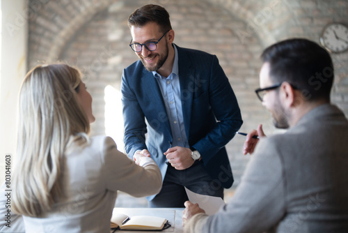 Banker have meeting with his clients