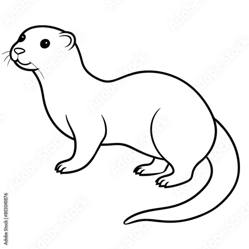 realistic Otter vector illustration  solid white background  5 