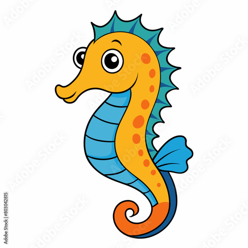 Seahorse vector illustration  solid white background  25 