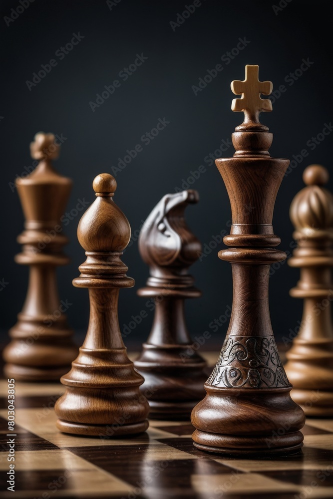 Luxurious, richly decorated chess pieces on the game board. Luxurious, richly decorated chess pieces on the game board.