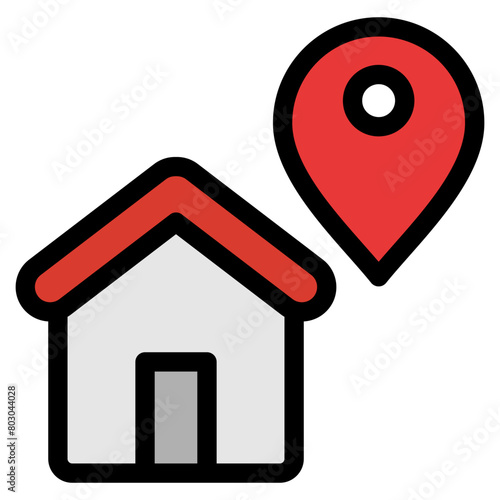 Home Location Icon Element For Design