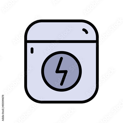 Wireless earphones case icon. Color wireless headphones vector icon for web design isolated on white background.