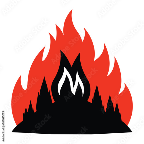 Solid color heat wildfire vector design