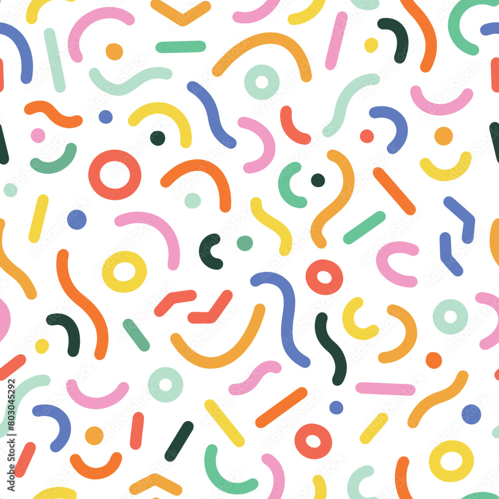 Modern seamless textile pattern with abstract colorful shapes Modern seamless textile pattern with abstract colorful shapes