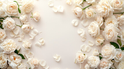 Wedding background with white roses