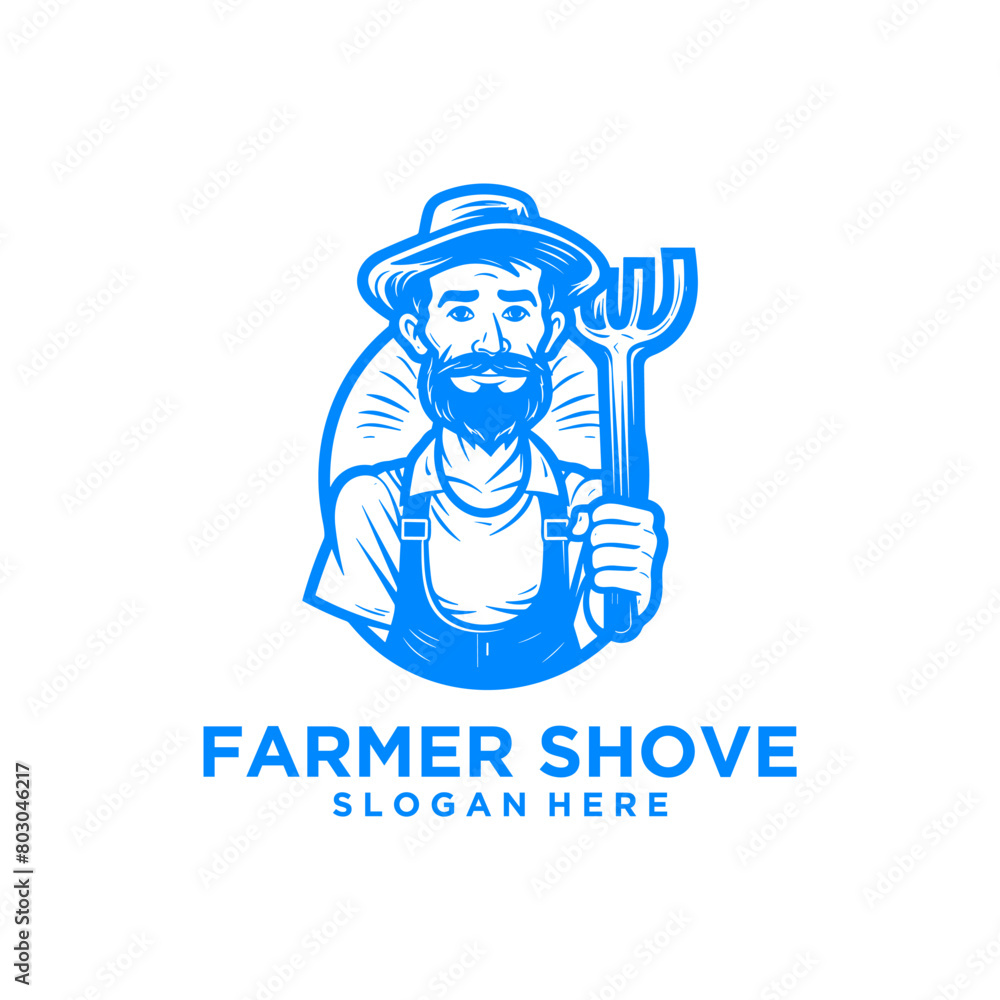 Farmer man logo vector illustration