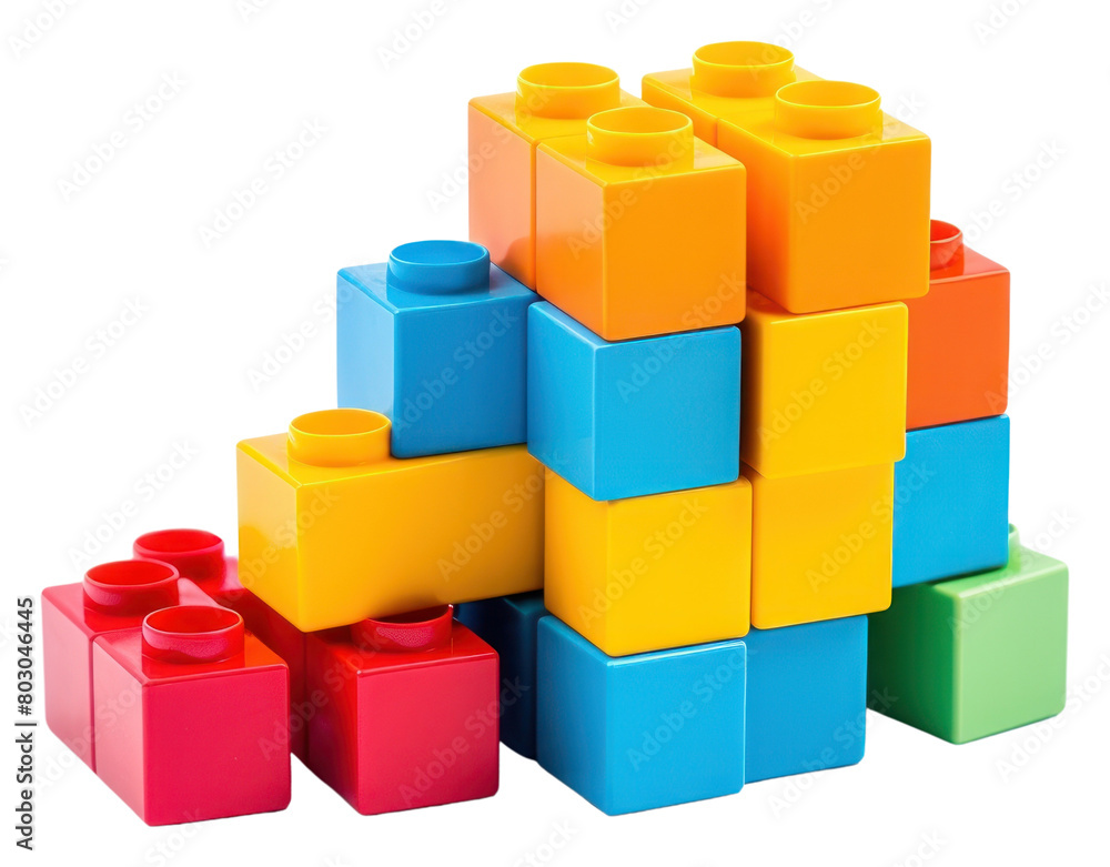 PNG Plastic building blocks toy white background construction. PNG Plastic building blocks toy white background construction.