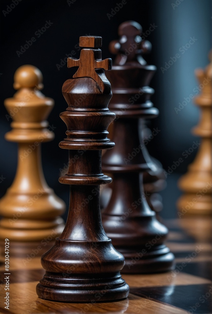 Luxurious, richly decorated chess pieces on the game board. Luxurious, richly decorated chess pieces on the game board.