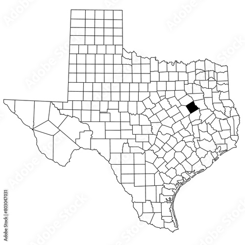Tablou pe pânză Map of freestone County in Texas state on white background