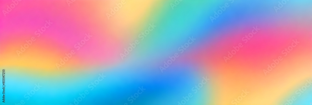 Glittering gradient background with hologram effect and magic lights. Abstract blurred gradient background. Colorful smooth banner template. Mesh backdrop with bright colors.