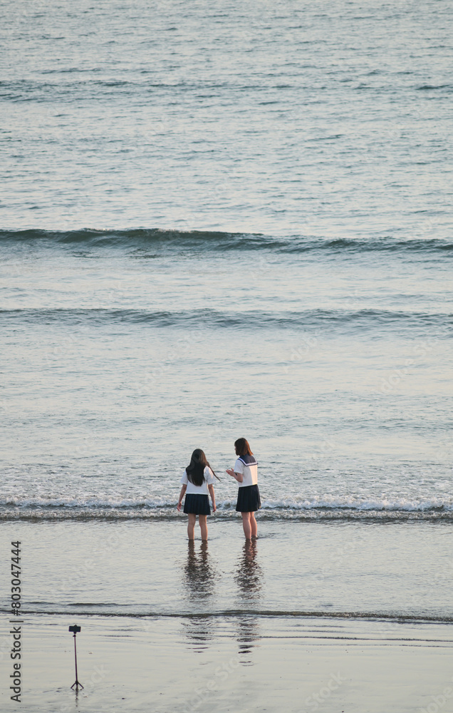 Boys and girls celebrating on the beach Boys and girls celebrating on the beach