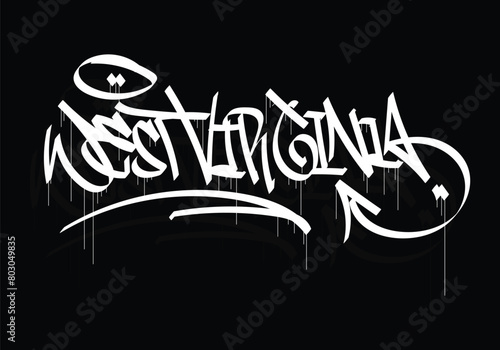 WEST VIRGINIA graffiti tag style design