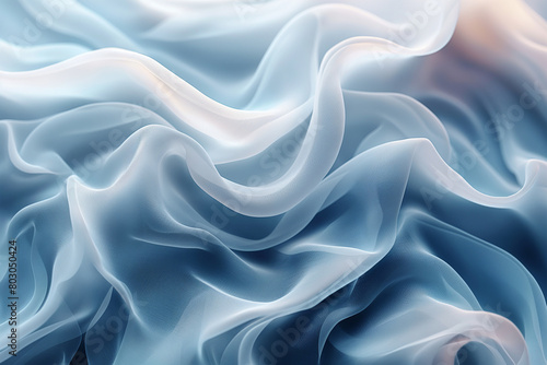 Wind in floating folds abstract background, ai technology