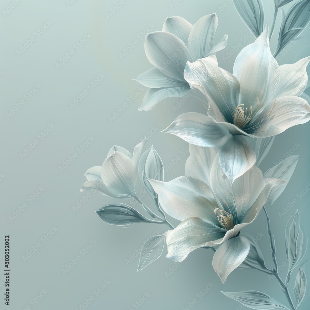 Fototapeta premium Bouquet of White Lilies and Flowers in Nature's Beauty