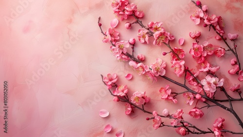 Pink cherry blossoms in springtime bloom