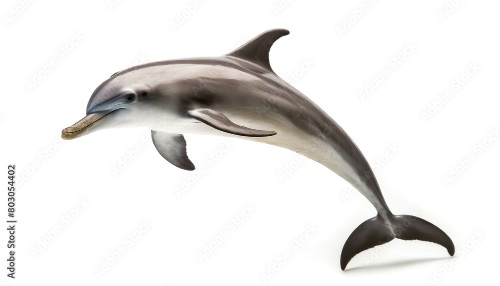 Fototapeta premium Delphin isoliert auf weißen Hintergrund, Freisteller